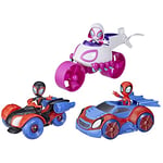 Spidey Et Ses Amis Extraordinaires, Véhicules Convertibles, 3 Véhicules Et 3 Figurines, Dès 3 Ans Exclusivité sur Amazon