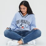 MICKEY - sweat à col en v mickey bleu ciel femme