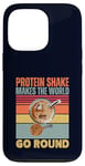 Coque pour iPhone 13 Pro Le shake protéiné fait tourner le monde drôle Gym Fitness