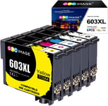 603XL Compatible pour Epson 603 603 XL Cartouche d'encre pour Epson Expression Home XP-2100 XP-3100 XP-3105 XP-4100 XP-32105 XP-4105 Workforce WF-2830 WF-2835 WF-2810 WF-2850 (5 Pack)