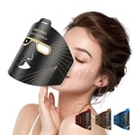 IBORRIA Masque Facial LED de Visage Luminothérapie, Thérapie par la Lumière Rouge Anti-Âge, 3 Couleurs, Raffermissant, Éclaircissement, Beauté pour Tous Les Types de Peau à la Maison (Noir)