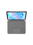 Logitech Combo Touch for iPad Air 11" (M2) & iPad Air (5th gen) - Oxford Grey - Tastatur & Foliosett - Engelsk - Storbritannia - Grå