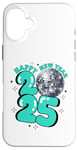 iPhone 16 Plus New Year 2025 Disco Ball Party NYE New Year Eve Retro Aqua Case