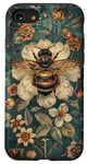 iPhone SE (2020) / 7 / 8 sage Green Bee with Wildflowers Cottagecore Case