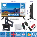 eStar 22" TV + Wall Bracket 12V / 240V Full HD TV for MOTORHOME CARAVAN BOAT VAN