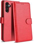 Case Collection for Samsung A05s Phone Case - Leather Folio Flip Kickstand Shockproof Cover with RFID Blocking Card Slots Wallet for Samsung Galaxy A05s Case Red