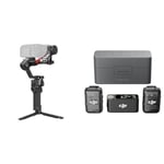 DJI RS 4, 3-Axis Gimbal Stabilizer for DSLR and Mirrorless Cameras Canon/Sony/Panasonic/Nikon/Fujifi & Mic 2 (2 TX + 1 RX + Charging Case), All-in-one Wireless Microphone