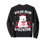 Polar Bear Is My Valentine Hearts Polar Bear Valentines Day Sweatshirt