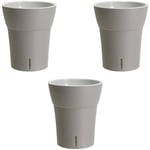 Lot de 3 pots pour orchidées avec réserve d'eau - Dali-dea gris clair 2 litres