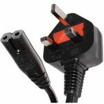 Power Cable Fig 8, Mains Power Cord Lead UK Plug for PlayStation 4 /3 - 2m