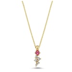 Nuran Twinkle 14 Karat Guld Halsband Med Diamanter 0,09 Carat W/si Og Turmalin V2120RG-TU-009