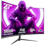 Gawfolk Écran PC Gamer Incurvé 27 Pouces 180Hz, 1080p Moniteur PC Gaming 144Hz 1800R, Écran D'Ordinateur Jeu avec FreeSync & Eye-Care Technology, DP, HDMI, Noir