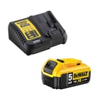 Pack énergie 18V XR Li-Ion (1x 5.0 ah) avec chargeur rapide - DEWALT DCB184_DCB1