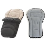 New Hauck 2 Way Reversible Fleeced Cosytoes Footmuff Charcoal