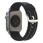 Apple Watch Series 4 40mm EKG-kuvioinen silikoninen kellonauha - Musta / Harmaa