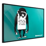 Plakat - Angry Monkey - 90 x 60 cm - Sort ramme