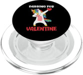 Dabbing Unicorn Saint-Valentin Love PopSockets PopGrip pour MagSafe