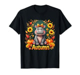 Moo-Deng Hippo Fall Autumn The Famous Baby Pigmy Moodeng T-Shirt