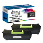 PREMIUM CARTOUCHE - x2 Toners - 502U 602X (Noir) - Compatible pour Lexmark MS510dn MS610de MS610dn MS610dte MX310dN MX410de MX510de