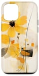 Coque pour iPhone 15 Pro Abeille jaune peinture abstraite fleur