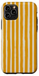 Coque pour iPhone 11 Pro Jaune moutarde Beige rayé Girly Esthétique Preppy Stripes