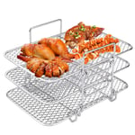 Air Fryer Grill Rack for Ninja Dual Air Fryer 304 Stainless Steel Multi Layer Uk