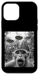 Coque pour iPhone 12 mini Selfie singe avec extraterrestre OVNI hommes, femmes, garçons, filles, enfants