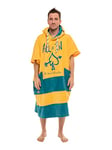 ALL-IN - Poncho Coupe V pour Homme - Surf, Bain, Plage - Tissu Eponge Velours 380g/m² 100% Coton - Capuche & 2 Poches - Taille Unique Modern Sunny