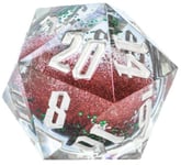 Snow Globe 54mm D20 Snowflakes, Red, Green /Silver Terning - Rollespill fra Outland