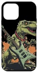 Coque pour iPhone 12 mini Guitare électrique cool avec dinosaure jurassique