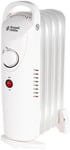 Russell Hobbs 650W Oil Filled Radiator, 5 Fin Portable Electric Heater - White,