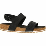 TIMBERLAND Womens MALIBU WAVES Black Embossed Suede Leather Sandals UK6.5 Narrow