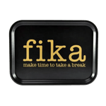 Mellow Design Bricka FIKA: Svart/guld