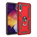 BestST Coque Galaxy A40, Coque Samsung A40, Etui Housse de Protection Antichoc Durable Résistante 2 en 1 Hybride PC Robuste + TPU Souple pour Galaxy A40 + Verre trempé Galaxy A40 - Rouge