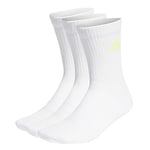 adidas Unisex Kids Cushioned Crew Socks 3 Pairs Socks, White / Lucid Cyan / Lucid Lemon / Lucid Pink, 11-12.5
