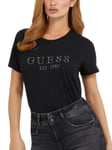 Tshirt Femme GUESS 1981 Crystal Tshirt Jetbla M Choix = P Jetbla W3GI76K8G01JBLK