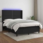 Sommier � lattes de lit matelas LED Noir 140x190 cm Tissu