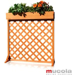 Trellis treillis avec support de fleurs pot de fleurs panier de plantation en bois, 100 x 35 x 104 cm, marron - Melko