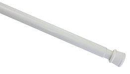 GARDINIA Tringle à rideau, Fixation par pression, Barre extensible en métal, Pose sans vis et sans perçage, Diamètre: 23/26 mm, Longueur: 80-130 cm, Blanc