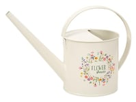 moses. Petit arrosoir pour Le Jardin, Douche Florale décorative d'une capacité de 1,2 l, théière crème Blanc cassé avec Jolie Inscription « Flower Shower » dans Le Design Feuille et Fleur