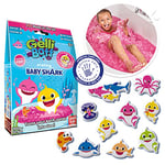 Baby Shark Gelli Baff Pink with Free Floating 3D Bath Sticker from Zimpli Kids, 1 Bath or 6 Play Uses, Magically turns water into thick, colourful goo, Bathtub Toy Birthday Present for Boys & Girls