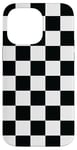 iPhone 14 Pro Max Black & White Checkerboard Pattern, Checkered Case