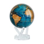 MOVA Globe Carte du Monde Bleu et Or 4,5" avec Base, Globe Rotatif à énergie Solaire, Cadeau Unique et Décoration de Maison ou de Bureau pour Hommes, Femmes, Enfants