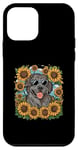 Coque pour iPhone 12 mini Chien de Terre-Neuve aux tournesols