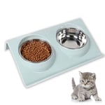 Bol pour Animaux de Compagnie Set,Chien Animaux Feeder Bol, Gamelle Double Nourriture Inclinable à 15° Double Gamelle Chat Surélevée pour Petit Chien