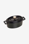 Staub - Gryta La Cocotte oval 11 cm, 0,25 l - Svart