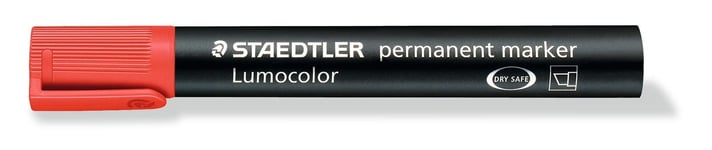 Staedtler Lumocolor Permanent Marker 350-2 Chisel Tip - Red (Pack of 10)