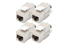 DIGITUS Keystone Module Cat-6A Blindé - 4 pièces - RJ45 Femelle - 500 MHz 10GBase-T - AWG 26-22 - Montage sans Outils