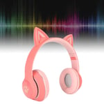 Cat Ear Kids BT Headphones Wireless Wired Mode Foldable BT Headset With Mic LED