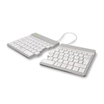 R-Go Split, Clavier Ergonomique, Bluetooth 5.0, Avec logiciel anti-RSI, AZERTY Français, Design ergonomique avec clavier divisé, Compatible avec Windows/Microsoft/Linux/Mac, Blanc